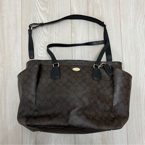 Coach Signature Brown and Black Tote Bag